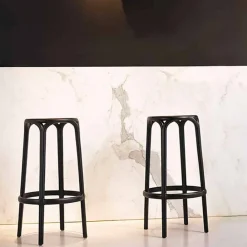 Vondom Outdoor Hocker-Außenhocker Brooklyn von aus Polypropylen mit Glasfaser, 4 Stück