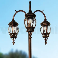 Viadurini Lighting Gartenlampion-Außenlampe 3 Lichter im Vintage-Stil aus Aluminium, hergestellt in Italien – Leona