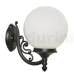 Viadurini Lighting Garten-Wandlampen-Außenlampe aus Aluminium mit opaler Acrylkugel - Trovaanthrazit