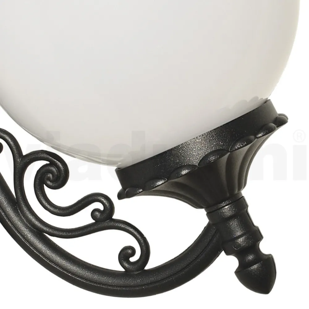 Viadurini Lighting Garten-Wandlampen-Außenlampe aus Aluminium mit opaler Acrylkugel - Trovaanthrazit