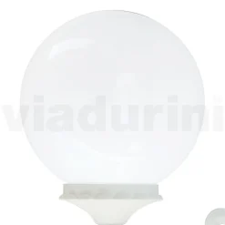 Viadurini Lighting Garten-Wandlampen-Außenlampe aus weißem Aluminium mit opaler Acrylkugel - Trovabianco
