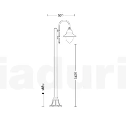 Viadurini Lighting Gartenlampion-Außenlampe im Vintage-Stil aus Aluminium, hergestellt in Italien – Cassandra