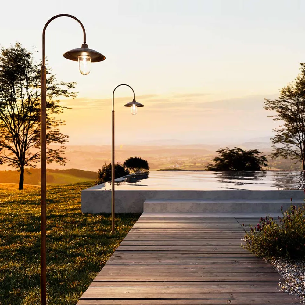 Viadurini Lighting Gartenlampion-Außenlampe mit Messingrahmen, hergestellt in Italien – Schnecke