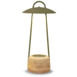 Viadurini Lighting Design Beleuchtung-Außenlampe mit Pflanzgefäß aus Ton, Aluminium und Messing - Cappello