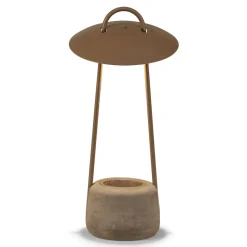 Viadurini Lighting Design Beleuchtung-Außenlampe mit Pflanzgefäß aus Ton, Aluminium und Messing - Cappello