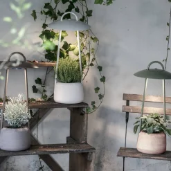 Viadurini Lighting Design Beleuchtung-Außenlampe mit Pflanzgefäß aus Ton, Aluminium und Messing - Cappello