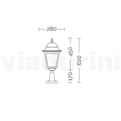 Viadurini Lighting Gartenlampion-Außenlaterne aus Aluminium und sandgestrahltem Glas Made in Italy - Alchemist