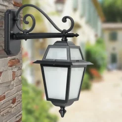 Viadurini Lighting Garten-Wandlampen-Außenlaterne aus anthrazitfarbenem Aluminium und Glas Made in Italy - Elric