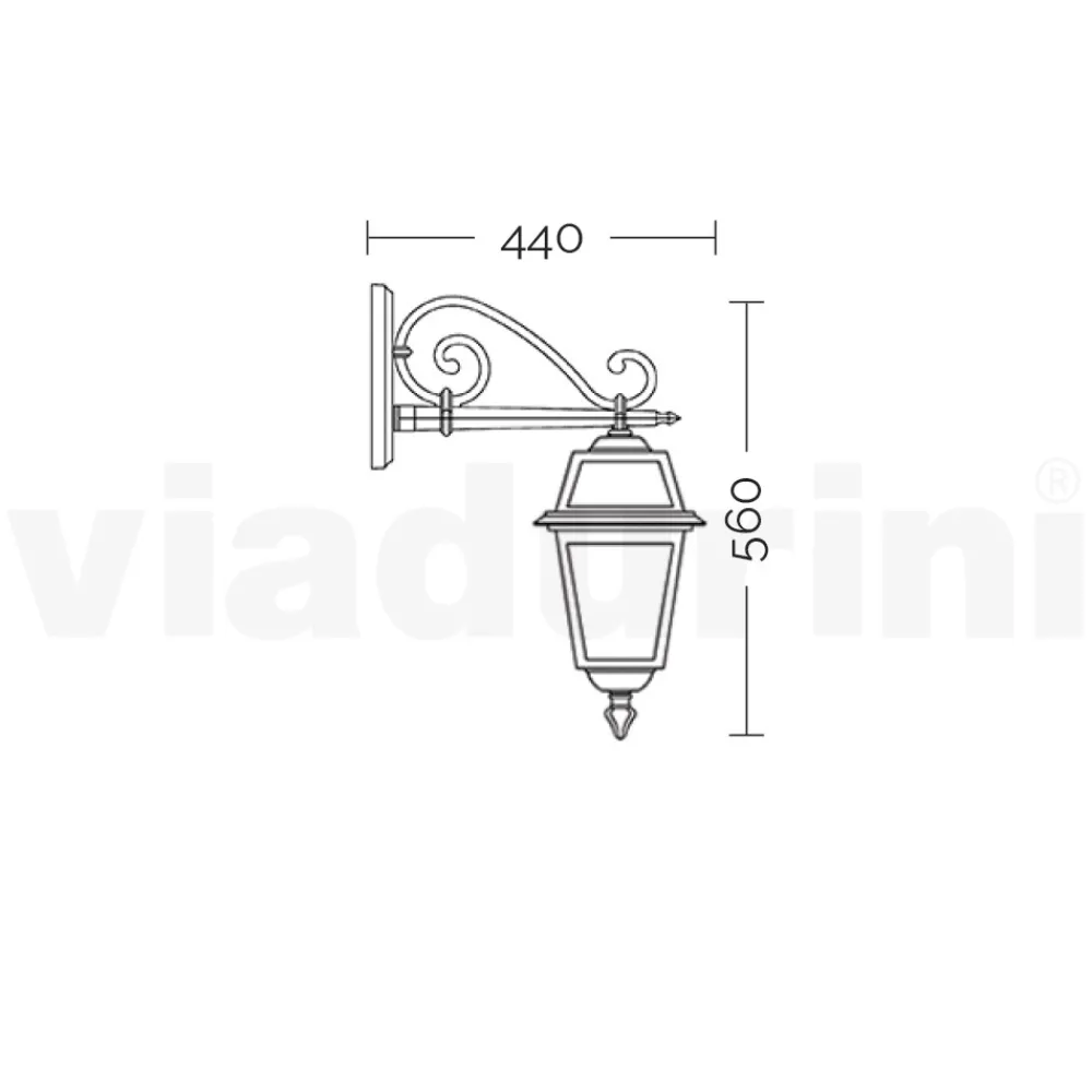 Viadurini Lighting Garten-Wandlampen-Außenlaterne aus anthrazitfarbenem Aluminium und Glas Made in Italy - Elric