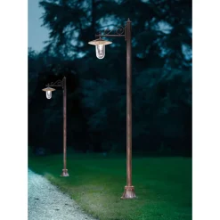 Ferroluce Gartenlampion-Außenlaterne aus klassischem, handbemaltem, verziertem Aluminium – Genua