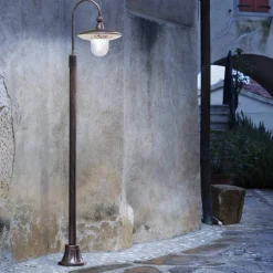 Ferroluce Gartenlampion-Außenlaterne aus schwarzem Aluminium und handgemalten Blumen - Latina