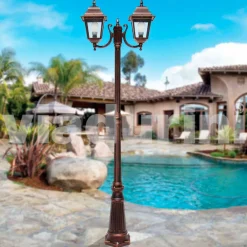 Viadurini Lighting Gartenlampion-Außenleuchte mit zwei Leuchten aus Aluminium, hergestellt in Italien, Aquilina