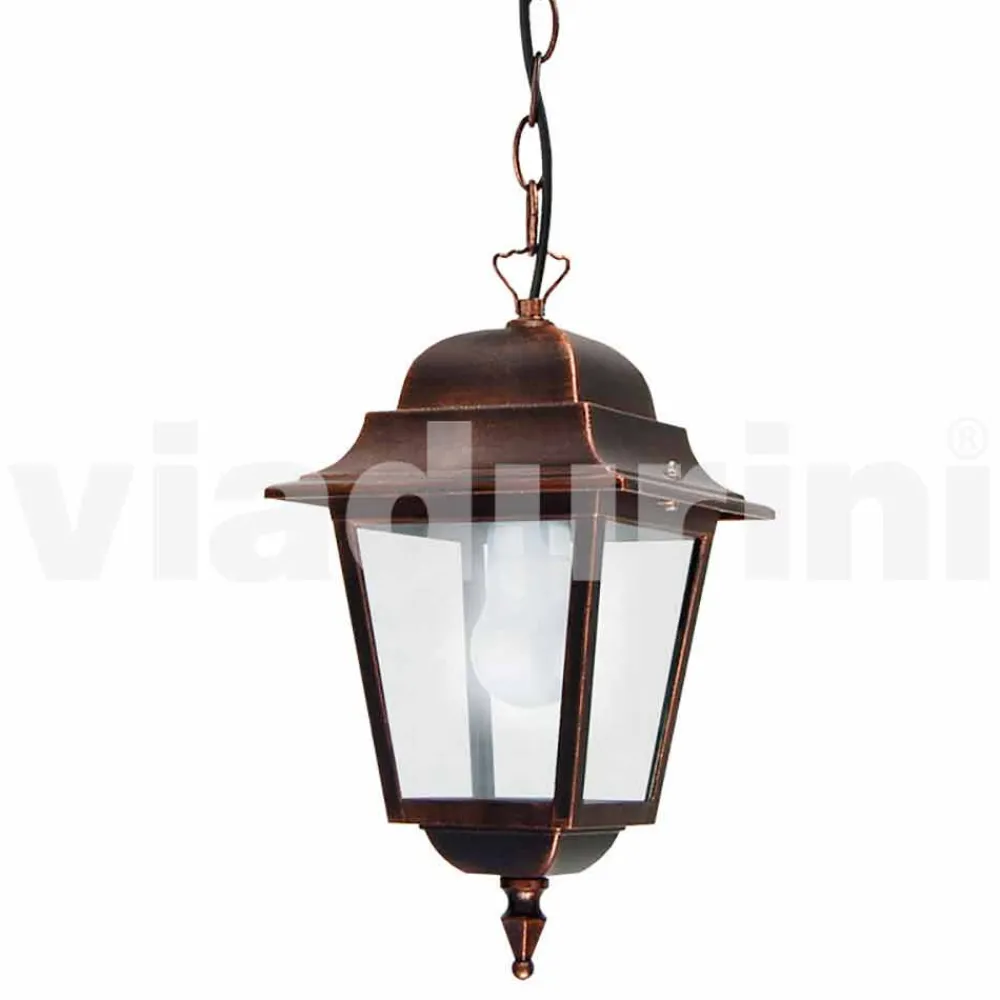 Viadurini Lighting Pendelleuchten Vintage-Außenpendelleuchte aus Aluminium, hergestellt in Italien, Aquilina