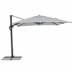 Viadurini in the Garden Gartenschirm-Außenschirm, 3x3 mit hellgrauem Stoff und anthrazitfarbener Struktur - Dalton