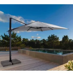 Viadurini in the Garden Gartenschirm-Außenschirm, 3x3 mit hellgrauem Stoff und anthrazitfarbener Struktur - Dalton