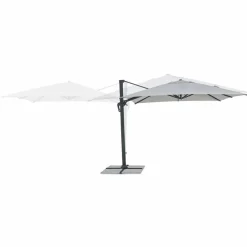 Viadurini in the Garden Gartenschirm-Außenschirm, 3x3 mit hellgrauem Stoff und anthrazitfarbener Struktur - Dalton