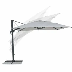 Viadurini in the Garden Gartenschirm-Außenschirm, 3x3 mit hellgrauem Stoff und anthrazitfarbener Struktur - Dalton