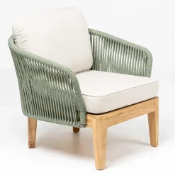 Viadurini in the Garden Holzsessel-Außensessel aus Teakholz und Polyethylengewebe - Jhon