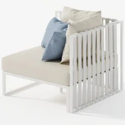 Viadurini in the Garden Gartensofas-Außensessel mit rechter Ecke aus Aluminium und Gurten Made in Italy - Juliediv