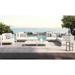 Viadurini in the Garden Gartensofas-Außensessel mit rechter Ecke aus Aluminium und Gurten Made in Italy - Juliediv