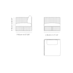 Viadurini in the Garden Gartensofas-Außensessel mit rechter Ecke aus Aluminium und Gurten Made in Italy - Juliediv