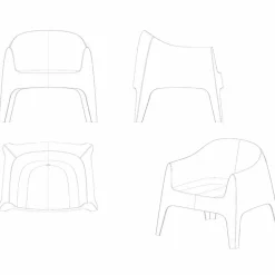 Vondom Sessel Kunststoff-Außensessel Solid Kollektion von , Designer Archirivolto, 4 Stück