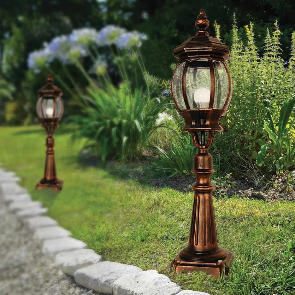 Viadurini Lighting Gartenlampion-Außenstehlampe im Vintage-Stil aus Aluminium, hergestellt in Italien – Leona