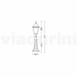 Viadurini Lighting Gartenlaternen-Außenstehleuchte aus Aluminium, hergestellt in Italien, Aquilina