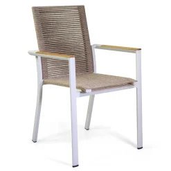 Viadurini in the Garden Gartenstühle Metall-Außenstuhl aus Aluminium, Sitz und Rückenlehne aus Seil - Detail