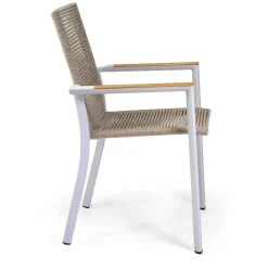 Viadurini in the Garden Gartenstühle Metall-Außenstuhl aus Aluminium, Sitz und Rückenlehne aus Seil - Detail