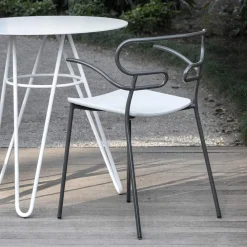 Viadurini in the Garden Gartenstühle Metall-Außenstuhl aus Metall und Polyurethan Hergestellt in Italien, 2 Stück - Trosa