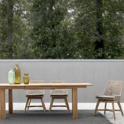 Viadurini in the Garden Gartenstühle Holz-Außenstuhl aus Seil und Stoff mit Teakholzsockel, Homemotion 2 Stück - Lesya