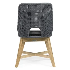 Viadurini in the Garden Gartenstühle Holz-Außenstuhl aus Seil und Stoff mit Teakholzsockel, Homemotion 2 Stück - Lesya