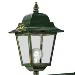 Ferroluce Garten-Wandlampen-Außenwandleuchte Aluminium Grün Gold und handbemalte Blumen - Gorizia