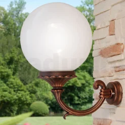 Viadurini Lighting Garten-Wandlampen-Außenwandleuchte aus Aluminiumdruckguss und Acrylkugel - Trovanero