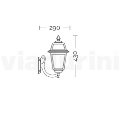 Viadurini Lighting Garten-Wandlampen-Außenwandleuchte aus Aluminiumdruckguss und Glas Made in Italy - Elric