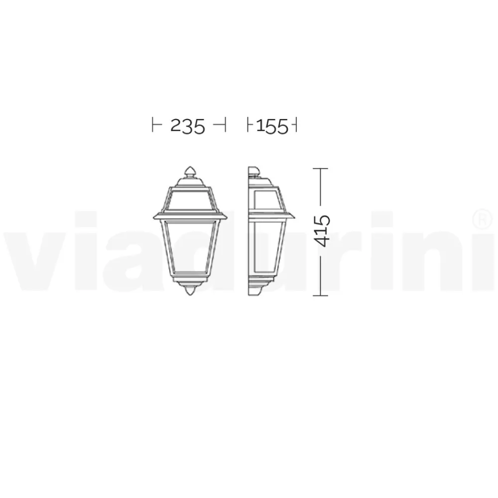 Viadurini Lighting Garten-Wandlampen-Außenwandleuchte aus anthrazitfarbenem Aluminium und Glas Made in Italy - Elric