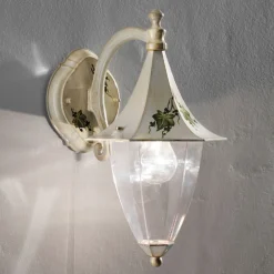 Ferroluce Garten-Wandlampen-Außenwandleuchte aus handbemaltem Aluminium und Edere-Dekoration - Arezzo