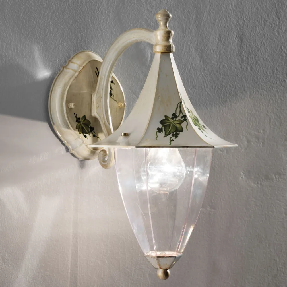 Ferroluce Garten-Wandlampen-Außenwandleuchte aus handbemaltem Aluminium und Edere-Dekoration - Arezzo