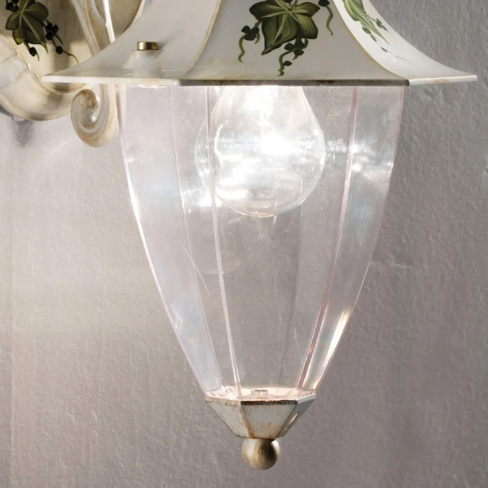 Ferroluce Garten-Wandlampen-Außenwandleuchte aus handbemaltem Aluminium und Edere-Dekoration - Arezzo