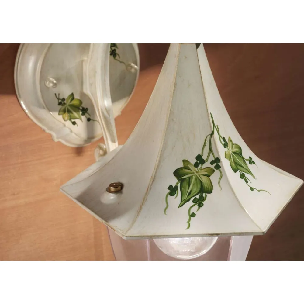 Ferroluce Garten-Wandlampen-Außenwandleuchte aus handbemaltem Aluminium und Edere-Dekoration - Arezzo