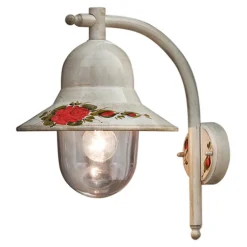 Ferroluce Garten-Wandlampen-Außenwandleuchte aus handbemaltem weißem Aluminium - Imperia