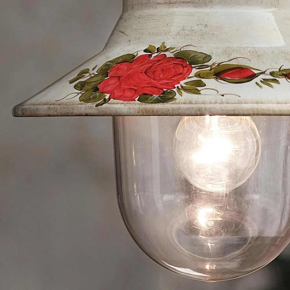 Ferroluce Garten-Wandlampen-Außenwandleuchte aus handbemaltem weißem Aluminium - Imperia