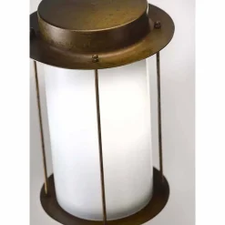 Il Fanale Garten-Wandlampen-Außenwandleuchte aus Messing und weißem Glas - Loggia von