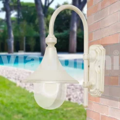Viadurini Lighting Garten-Wandlampen-Außenwandleuchte aus weißem Aluminium, hergestellt in Italien, Anusca