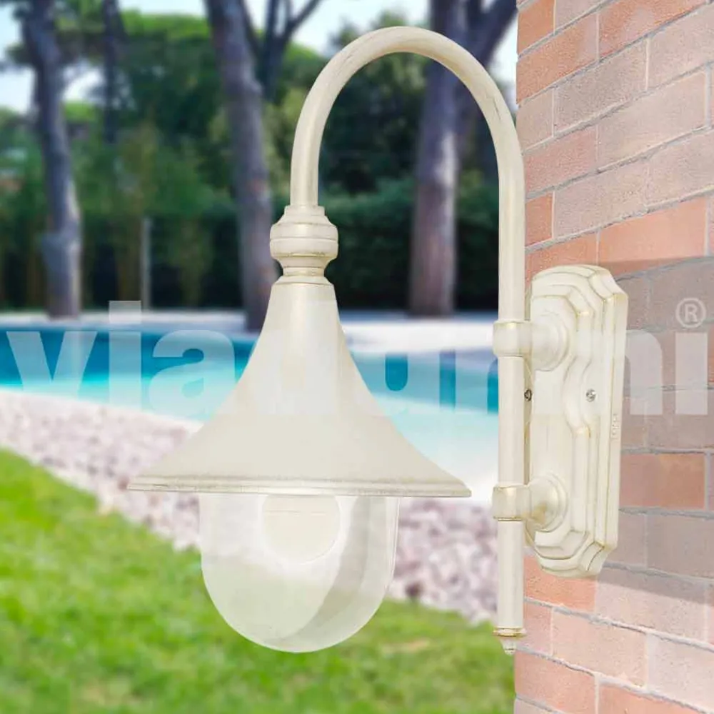 Viadurini Lighting Garten-Wandlampen-Außenwandleuchte aus weißem Aluminium, hergestellt in Italien, Anusca