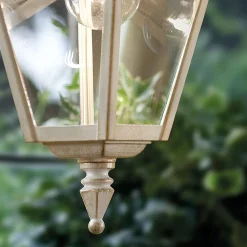 Ferroluce Garten-Wandlampen-Außenwandleuchte aus weißem Aluminium und handbemalter Dekoration - Gorizia