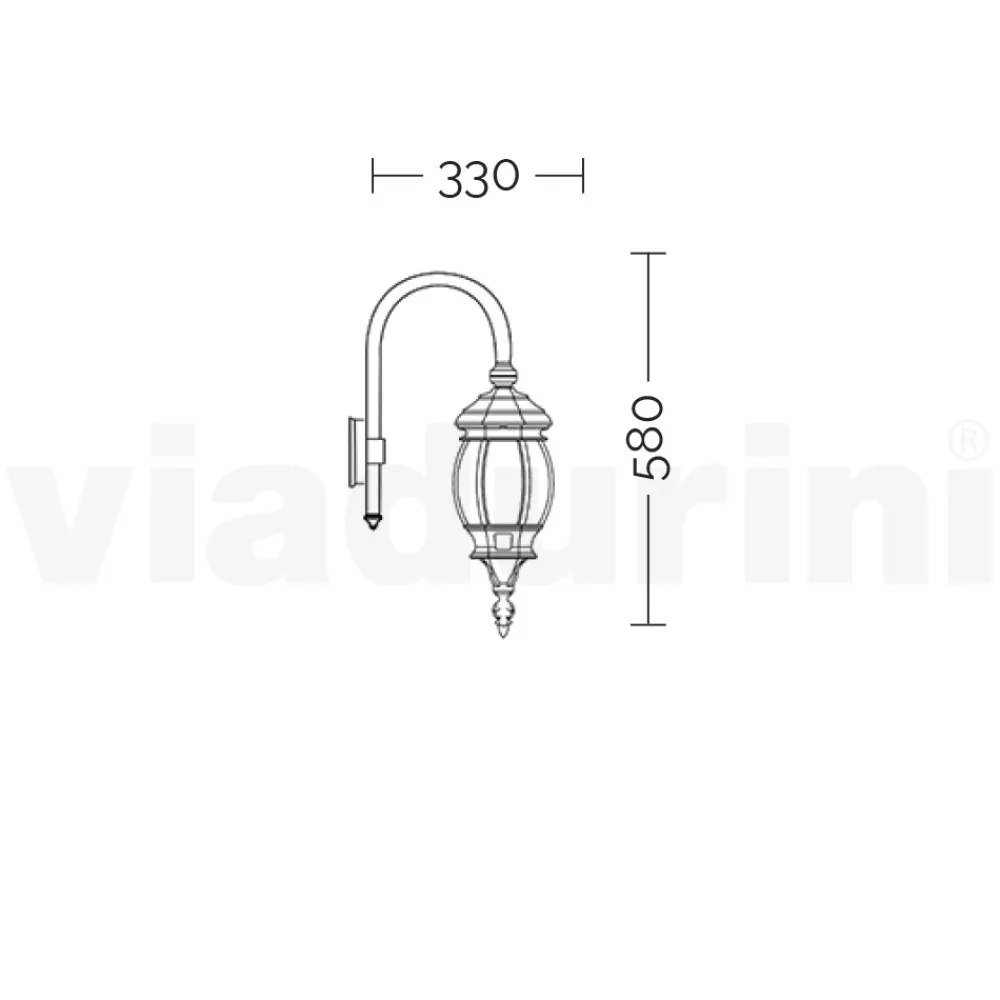Viadurini Lighting Garten-Wandlampen-Außenwandleuchte im Vintage-Stil aus Aluminium, hergestellt in Italien – Empire