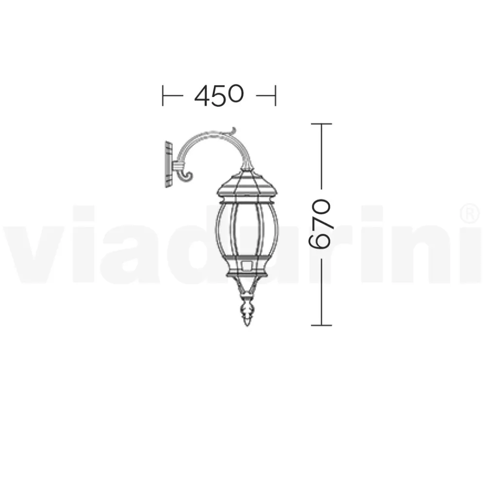 Viadurini Lighting Garten-Wandlampen-Außenwandleuchte im Vintage-Stil aus Aluminium, hergestellt in Italien – Leona