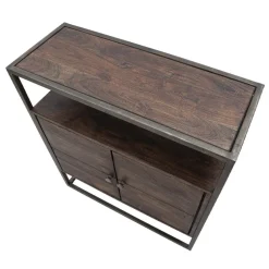 Viadurini Living Anrichte-Aufbewahrungsschrank aus Eisen und Akazienholz im Industriestil - Cacio